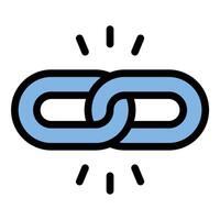 Chain icon in flat line style representing connection strength and linkage ideal for security networking and structural integrity concepts. vector