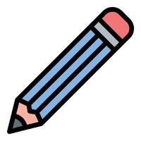 Pencil icon in flat line style representing writing creativity and editing ideal for education design and note-taking concepts. vector