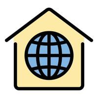 Home network icon in flat line style representing Wi-Fi connectivity smart home integration and internet access ideal for technology networking and digital communication concepts. vector