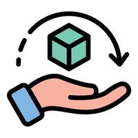 Reuse icon in flat line style representing sustainability waste reduction and environmental conservation ideal for eco-friendly practices circular economy and recycling concepts. vector
