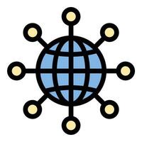 Networking icon in flat line style representing connections communication and professional relationships ideal for business technology and social interaction concepts. vector