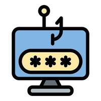 Phishing icon in flat line style representing online scams identity theft and cybersecurity threats ideal for fraud prevention data protection and internet security concepts. vector