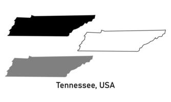 tennessee map illustration isolated on background. map in black, gray, and outlines vector