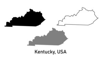 kentucky map illustration isolated on background. map in black, gray, and outlines vector