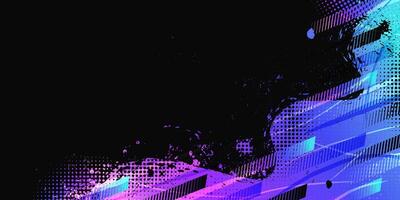 Colorful Gradient Grunge Background with Halftone Style. Abstract Brush Background with Speed Effect vector
