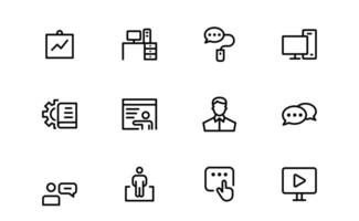 Education Icon Set package. Modern and Minimalist Icons for Learning, Teaching, Schools, and Educational Tools vector