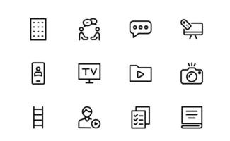 Minimalist Mass Media Icon bundle up. Perfect for News Outlets, Media Campaigns, and Broadcasting Design vector