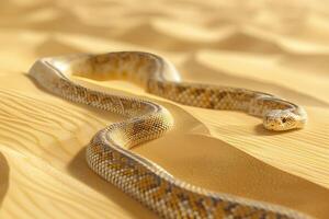 A snake is laying on the sand photo