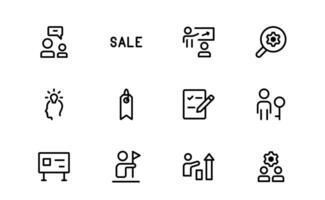 Modern Teamwork Icons bundle. Professional and Minimalist Vectors for Collaboration, Team Building, and Office Projects in Outline