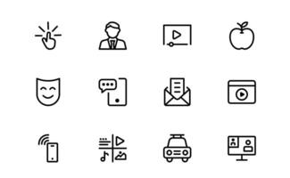 Education Icon Set pack. Modern and Minimalist Icons for Learning, Teaching, Schools, and Digital Education vector