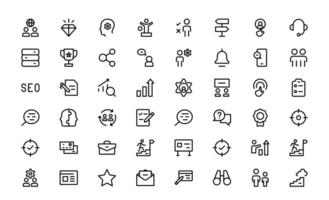 Modern Teamwork Icon Set bundle. Professional and Minimalist Vectors for Collaboration, Team Building, and Office Projects in Outline Style.