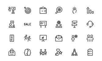 Modern Teamwork Icons collection. Professional and Minimalist Vectors for Collaboration, Team Building, and Office Projects in Outline Style.