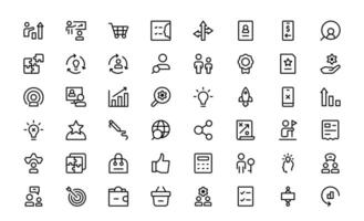 Modern Teamwork Icon Set package. Professional and Minimalist Vectors for Collaboration, Team Building, and Office Projects in Outline Style.