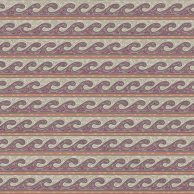 Seamless square pattern with nomadic running waves in pastel colours
