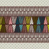 Seamless border pattern with colourful carrots and graphic contour stripes on beige background vector