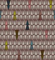 Seamless tessellation pattern with outlined carrots in rows, Escher inspired design on beige background vector