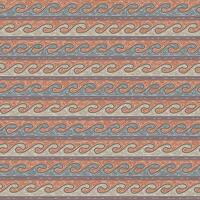 Seamless horizontal meander pattern in soft pastel tones vector