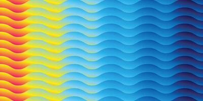 Orange yellow light to dark blue color abstract background waves pattern gradient lines futuristic vector