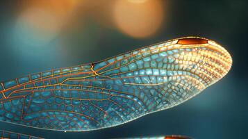 A close up of a dragonfly wing photo