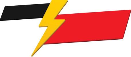 Yellow Flash Thunder Power with Black Red Parallelogram for Business Promotion vector