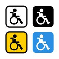 Sign of people with disabilities. Set of flat coloured icon on white background. vector