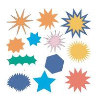 A variety of different colored stars and shapes vector