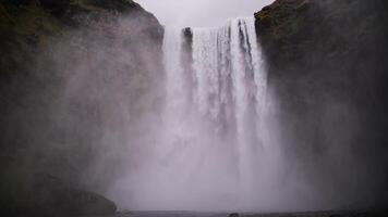 Powerful Skogafoss Waterfall in Iceland video