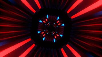 Blue and Red Neons Reverse Movement Tunnel Background VJ Loop in 4K video