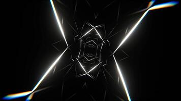 White Neons Moving Mirror Tunnel Background VJ Loop in 4K video