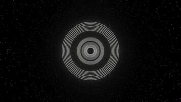 White Sci-Fi Cosmic Neon Circles Background VJ Loop in 4K video