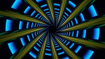 Gold and Blue Movement Inside The Spiral Background VJ Loop in 4K video