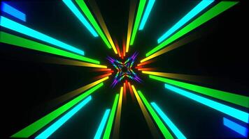 Rainbow Neon Lines Move Alternately Background VJ Loop in 4K video