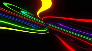 Multicolor on Black Neon Circle Moving Background VJ Loop in 4K video