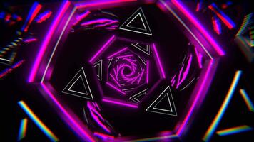 White and Pink Flashing Triangle Mirror Tunnel Background VJ Loop in 4K video