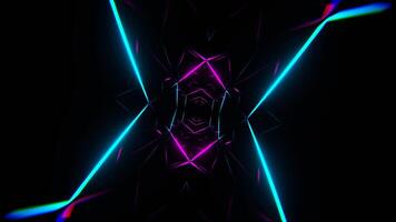 Cyan and Pink Neons Moving Mirror Tunnel Background VJ Loop in 4K video