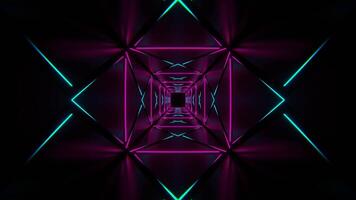 Pink and Cyan Neon X-Tunnel Background VJ Loop in 4K video