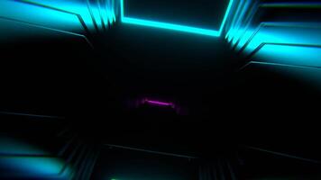 Cyan and Pink Strobe Mirrors Reverse Corridor Background VJ Loop in 4K video