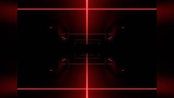 Light Blue and Red Reverse Endless Mirrors Tunnel Background VJ Loop in 4K video