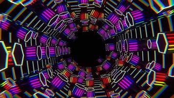 Multicolor Rotating Mechanism Tunnel Background VJ Loop in 4K video
