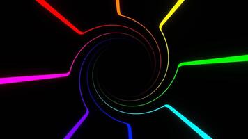 Multicolor Rotating Spiral Neon Lines Background VJ Loop in 4K video
