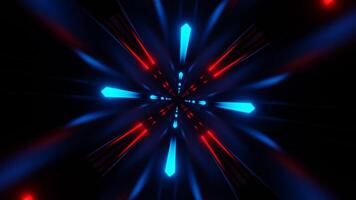 Red and Blue Neon Weightlessness Tunnel Background VJ Loop in 4K video