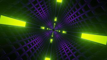 Purple and Green Neon Corners Tunnel Background VJ Loop in 4K video