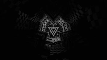 White Neon Triangles in Tunnel of Squares Background VJ Loop in 4K video