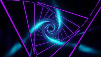 Purple and Cyan Glowing Spiral Tunnel Background VJ Loop in 4K video