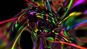 Multicolor Wave Tunnel of Colored Neons Background VJ Loop in 4K video