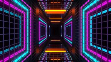 Cyan and Orange and Pink Slow Strobe Grate Tunnel Background VJ Loop in 4K video