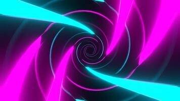 Cyan and Pink Neon Spiral in Mirror Tunnel Background VJ Loop in 4K video
