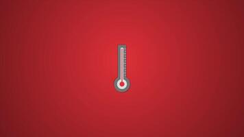Thermostat icon animation with cartoon flat design style and red background is suitable for room temperature measurement footage video