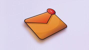 mail notification icon animation from side view display with white background suitable for animated new messages, broadcast messages, newsletters and electronic mail video