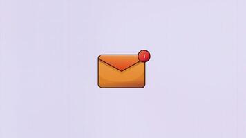 message notification animation with cartoon style and realistic white pixel background, animated mailbox inbox alert suitable for mail signs, newsletter icons, and broadcast messages video